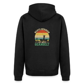 Nothing caught is also fished Angler Fisherman - Unisex Premium Organic Zip Hoodie - black - Back - Nico (187cm)
