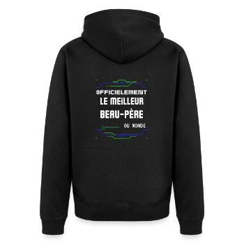 Le Meilleur Beau Père Ou Monde Pour Fête Des Pères - Unisex Premium Organic Zip Hoodie - black - Back - Nico (187cm)