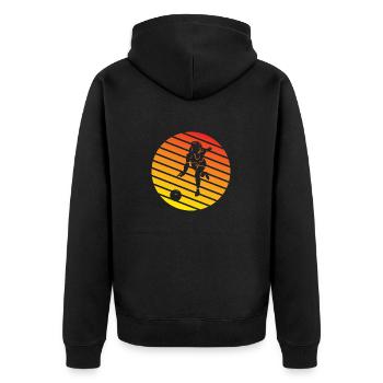 Bowling Cone Gift Bowling Ball Bowling Bowler - Unisex Premium Organic Zip Hoodie - black - Back - Nico (187cm)