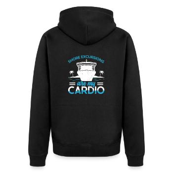 Shore Excursions Are My Cardio Cruise - Unisex Premium Organic Zip Hoodie - black - Back - Nico (187cm)