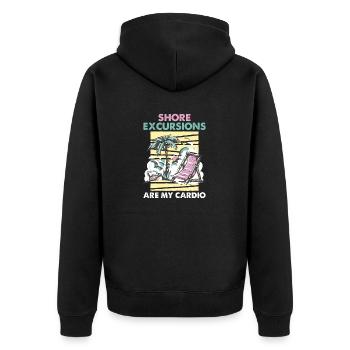 Shore Excursions Are My Cardio Cruise - Unisex Premium Organic Zip Hoodie - black - Back - Nico (187cm)