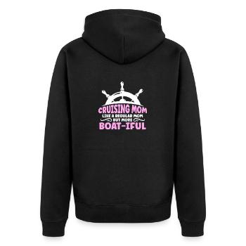 Kreuzfahrt Mom like A Normal Mom But Boat-iful - Unisex Premium Bio Zip Hoodie - Schwarz - Hinten - Nico (187cm)