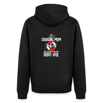 Kreuzfahrt Mom like A Normal Mom But Boat-iful - Unisex Premium Bio Zip Hoodie - Schwarz - Hinten - Nico (187cm)