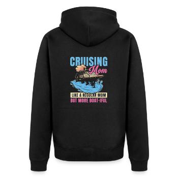 Kreuzfahrt Mom like A Normal Mom But Boat-iful - Unisex Premium Bio Zip Hoodie - Schwarz - Hinten - Nico (187cm)