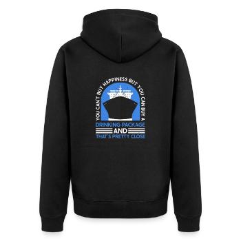 You Cant Buy Happiness But A Drinking Package - Unisex Premium Organic Zip Hoodie - black - Back - Nico (187cm)
