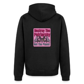 Frauen Gleichberchtigung Design und Feminist - Unisex Premium Bio Zip Hoodie - Schwarz - Hinten - Nico (187cm)
