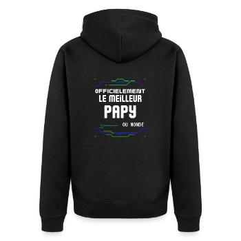Le Meilleur Papy Cadeau Pour Grand Père ou Papi - Unisex Premium Organic Zip Hoodie - black - Back - Nico (187cm)