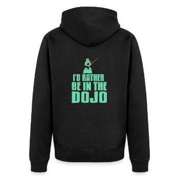 I'd Rather Be In The Dojo Awesome Aikido Tea - Unisex Premium Organic Zip Hoodie - black - Back - Nico (187cm)