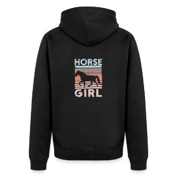 Équitation Amateurs de chevaux Chevaux Filles Cheval - Veste à capuche bio Premium Unisexe - noir - Dos - Nico (187cm)