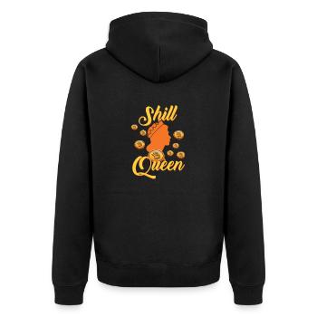 Bitcoin Shilling und Kryptowährung Investor HODL - Unisex Premium Bio Zip Hoodie - Schwarz - Hinten - Nico (187cm)