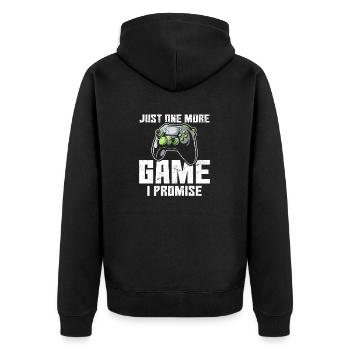Just One More Game I Promise Funny Gamer Video Gam - Unisex Premium Organic Zip Hoodie - black - Back - Nico (187cm)