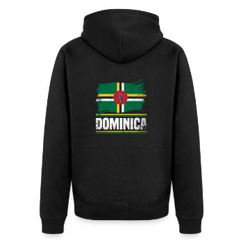 Dominica Dominican Dominica Flag - Unisex Premium Bio Zip Hoodie - Schwarz - Hinten - Nico (187cm)