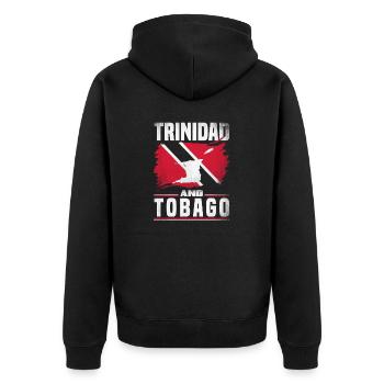 Trinidadian Trinidad and Tobago Flag - Unisex Premium Bio Zip Hoodie - Schwarz - Hinten - Nico (187cm)