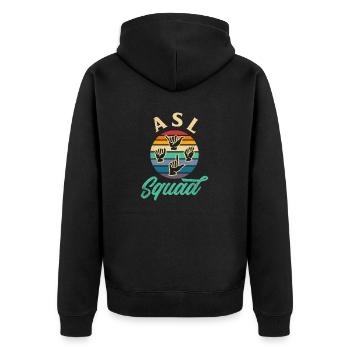 ASL Alphabet Professeur American Sing Language ASL - Veste à capuche bio Premium Unisexe - noir - Dos - Nico (187cm)
