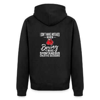 I Don't Make Mistakes Funny Boxing Lover Student A - Unisex Premium Organic Zip Hoodie - black - Back - Nico (187cm)