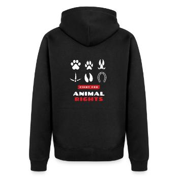 droits des animaux - Veste à capuche bio Premium Unisexe - noir - Dos - Nico (187cm)