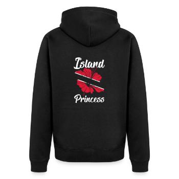 Trinidad and Tobago Flag Trinidadian Island - Unisex Premium Bio Zip Hoodie - Schwarz - Hinten - Nico (187cm)