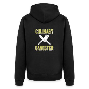 Vintage Culinary Gangster Cool Cooking T-Shirt - Veste à capuche bio Premium Unisexe - noir - Dos - Nico (187cm)