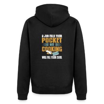 Cooking Will Fill Your Soul Awesome Cooking - Unisex Premium Bio Zip Hoodie - Schwarz - Hinten - Nico (187cm)