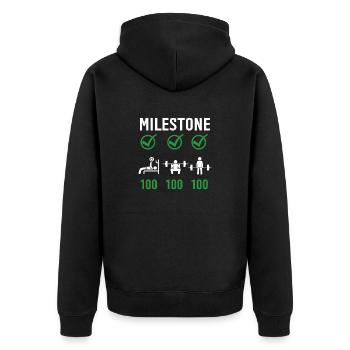 Gym Deadlifts Workout love - ma déroute de fitness de passe-temps - Veste à capuche bio Premium Unisexe - noir - Dos - Nico (187cm)