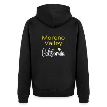 Moreno Valley California - Veste à capuche bio Premium Unisexe - noir - Dos - Nico (187cm)