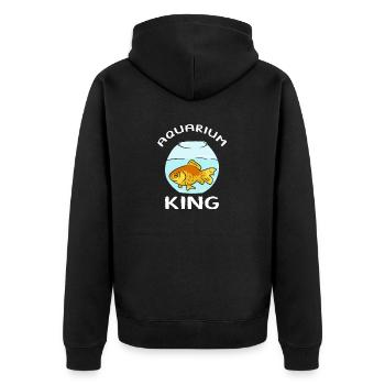 Aquarium King Fish Tank Aquarist Fish Keeper - Unisex Premium Organic Zip Hoodie - black - Back - Nico (187cm)