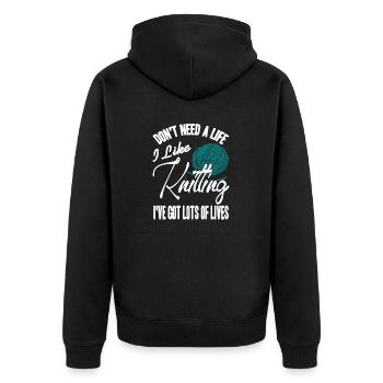 Je n’ai pas besoin d’une vie que j’aime tricoter drôle T-Shirt - Veste à capuche bio Premium Unisexe - noir - Dos - Nico (187cm)