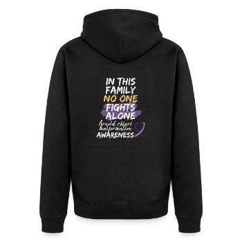 Kampf Arnold Chiari Malformation Warrior Bewusstsein - Unisex Premium Bio Zip Hoodie - Schwarz - Hinten - Nico (187cm)