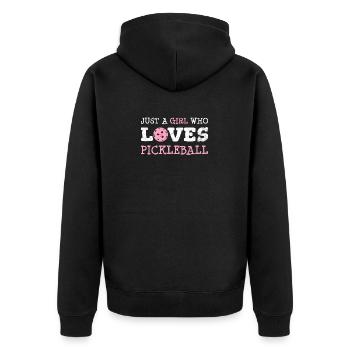 Just A Girl Who Loves Pickleball Player Women Moth - Unisex Premium Bio Zip Hoodie - Schwarz - Hinten - Nico (187cm)