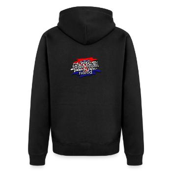 Balkan Croatia Slogan Flag proud - Balkans - Unisex Premium Organic Zip Hoodie - black - Back - Nico (187cm)