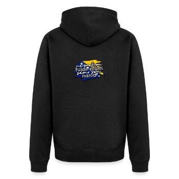 Balkan Bosnia Saying Flag Proud - Balkans - Unisex Premium Organic Zip Hoodie - black - Back - Nico (187cm)