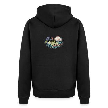 Balkan Jugo - Yougoslavie Dicton riba ribi grize - Veste à capuche bio Premium Unisexe - noir - Dos - Nico (187cm)
