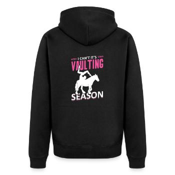 Voltigieren I Can’t It’s Vaulting Season - Veste à capuche bio Premium Unisexe - noir - Dos - Nico (187cm)