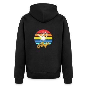 Retro Vintage GOLF Awesome Golfing T-Shirt - Unisex Premium Organic Zip Hoodie - black - Back - Nico (187cm)