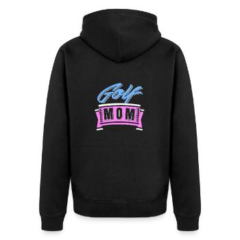 Golf Mom Awesome Retro Golfing T-Shirt Present - Unisex Premium Organic Zip Hoodie - black - Back - Nico (187cm)