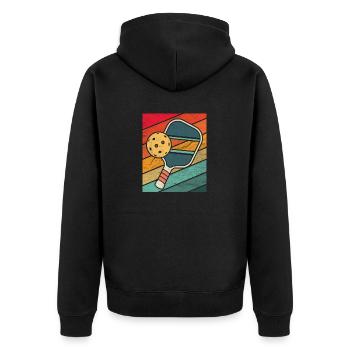 Rétro Vintage Pickleball Drôle Entraîneur Joueur Humour - Veste à capuche bio Premium Unisexe - noir - Dos - Nico (187cm)