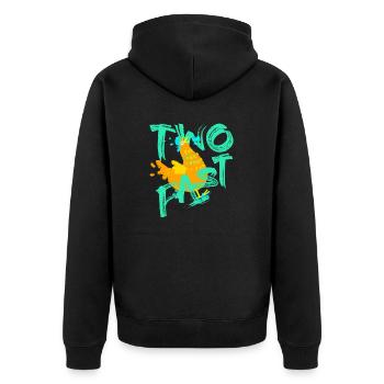 Two Fast Rollerskate Henne 2 Jahre 2. Geburtstag - Unisex Premium Bio Zip Hoodie - Schwarz - Hinten - Nico (187cm)