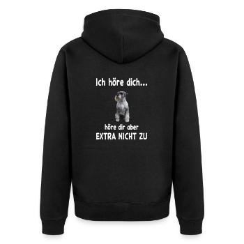 Schnauzer Hund - Schnauzer - Unisex Premium Bio Zip Hoodie - Schwarz - Hinten - Nico (187cm)
