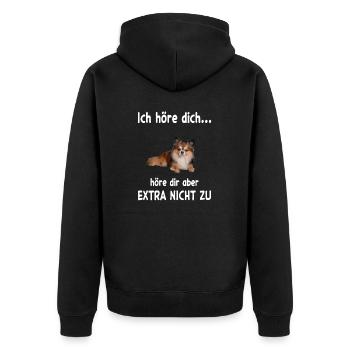 Chihuahua Hund - Chihuahua - Unisex Premium Bio Zip Hoodie - Schwarz - Hinten - Nico (187cm)