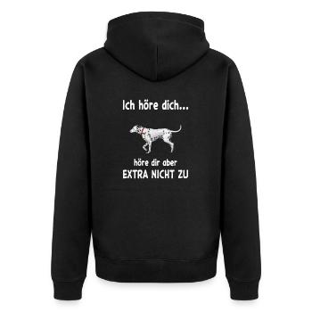 Dalmatiner Hund - Dalmatiner - Unisex Premium Bio Zip Hoodie - Schwarz - Hinten - Nico (187cm)