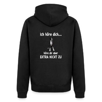 Deutsche Dogge Hund - Deutsche Dogge - Unisex Premium Bio Zip Hoodie - Schwarz - Hinten - Nico (187cm)