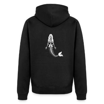Mermaid Skeleton Halloween Funny Spooky - Unisex Premium Organic Zip Hoodie - black - Back - Nico (187cm)