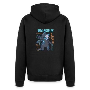 For cat lovers Anatomy of the cat in Japan - Unisex Premium Organic Zip Hoodie - black - Back - Nico (187cm)