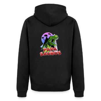 Papasaurus design for the father for his birthday - Unisex Premium Organic Zip Hoodie - black - Back - Nico (187cm)
