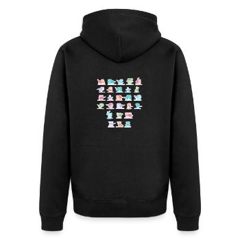 Dinosaur alphabet from A to Z - Unisex Premium Organic Zip Hoodie - black - Back - Nico (187cm)