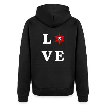 Suisse Amour - Veste à capuche bio Premium Unisexe - noir - Dos - Nico (187cm)