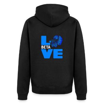 LOVE Beta Fish Awesome Fishing Designs T-Shirt - Veste à capuche bio Premium Unisexe - noir - Dos - Nico (187cm)