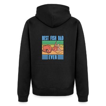 Meilleur poisson papa jamais rétro T-Shirt de pêche présent - Veste à capuche bio Premium Unisexe - noir - Dos - Nico (187cm)
