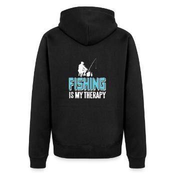 La pêche est ma thérapie Conceptions de pêche géniales - Veste à capuche bio Premium Unisexe - noir - Dos - Nico (187cm)
