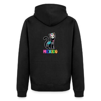 Mexico cat dia de los muertos - Veste à capuche bio Premium Unisexe - noir - Dos - Nico (187cm)